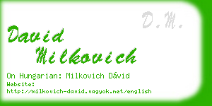 david milkovich business card